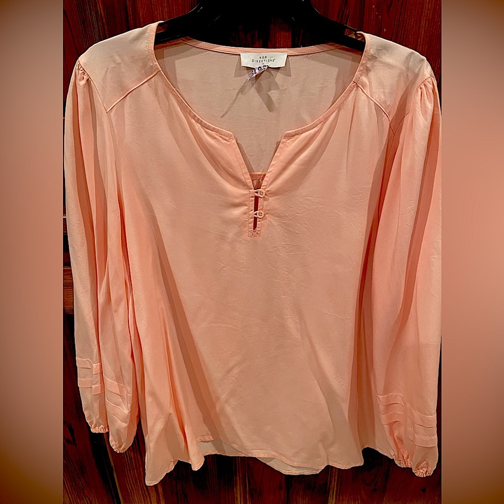 New Directions medium color peach blouse, Sz XL / never worn